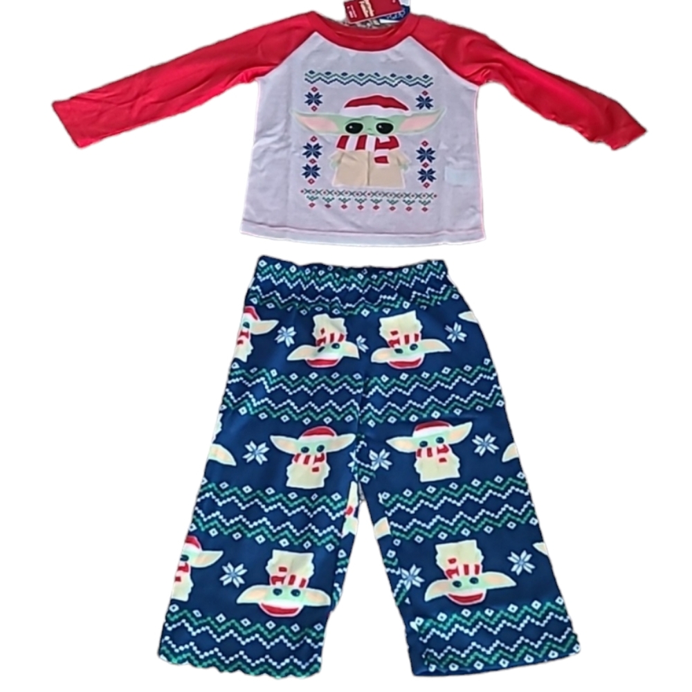 JAMMIES FOR FAMILIES GIRLS 2 PIECE STAR WARS GROGU PAJAMA SET SIZE SMALL 4